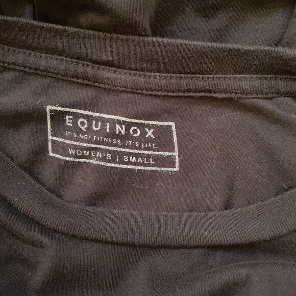 Equinox Shirt Women's Black Graphic Logo Crew Neck Short Sleeve Stretch, Size S - Picture 10 of 11